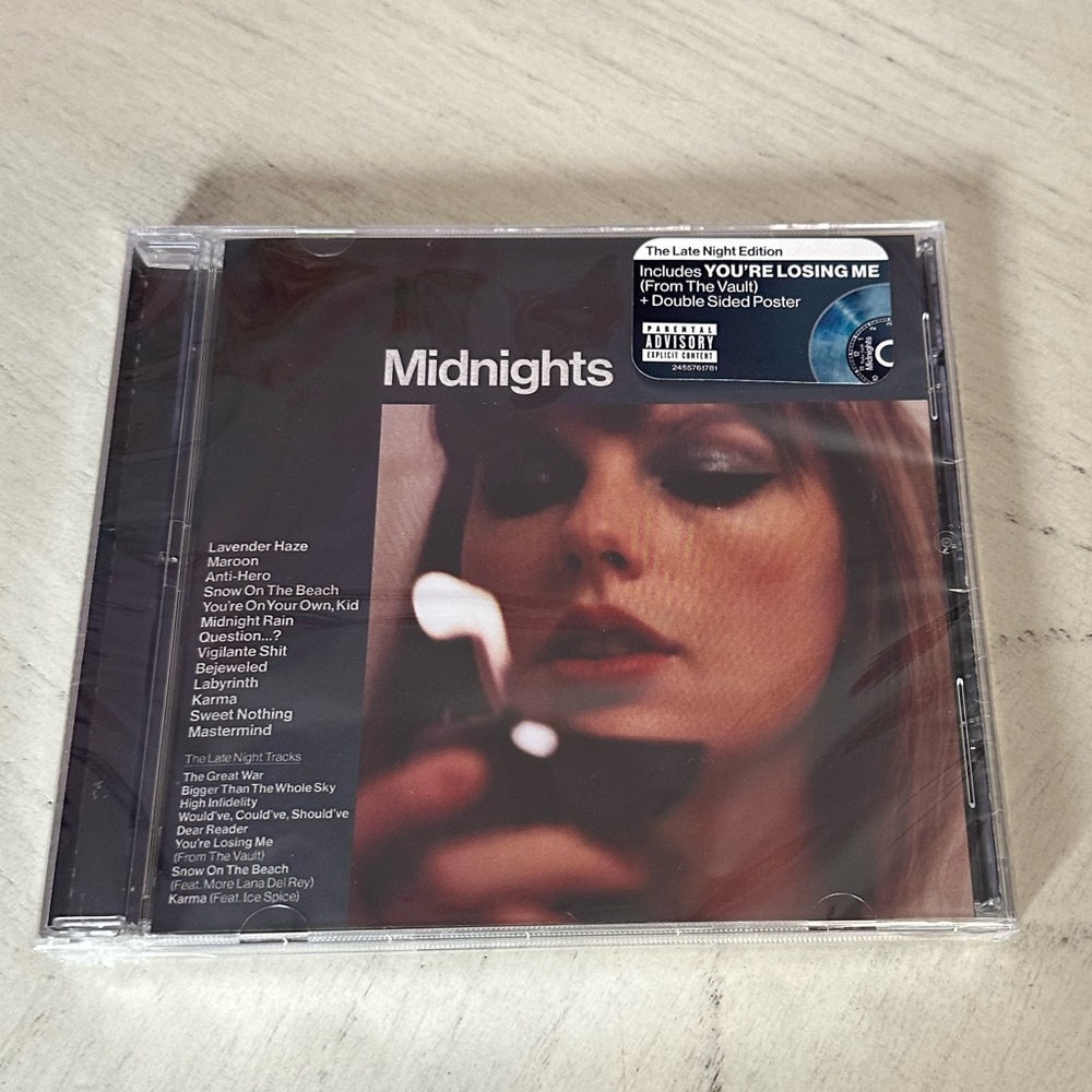 Tour exclusive Taylor Swift’s Midnights Late Night Edition CD.